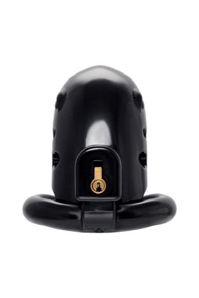 Черный мужской пояс верности из пластика Черный мужской пояс верности из пластика