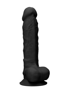 Черный фаллоимитатор Realistic Cock With Scrotum - 22,8 см. Черный фаллоимитатор Realistic Cock With Scrotum - 22,8 см.
