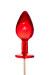 Красный леденец в форме малой анальной пробки со вкусом виски