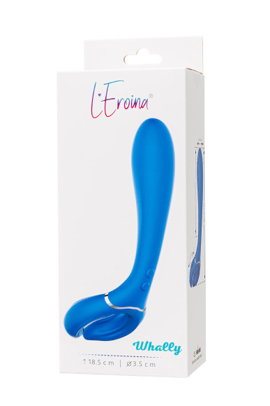 Голубой многофункциональный вибратор Whally - 18,5 см. Голубой многофункциональный вибратор Whally - 18,5 см.