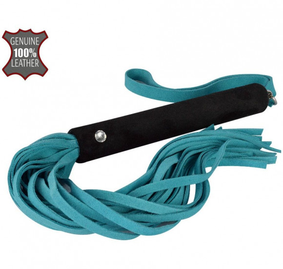 Голубая многохвостая велюровая плеть - 40 см. Голубая многохвостая велюровая плеть - 40 см.