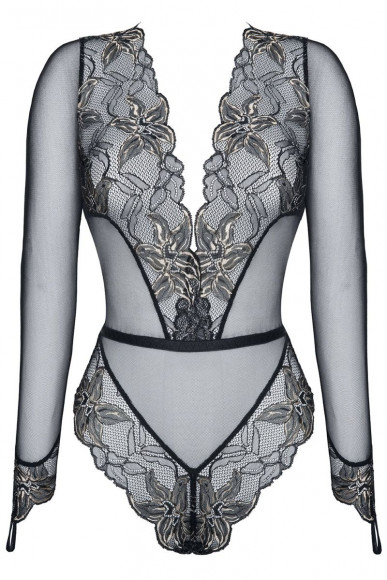 Боди Axelle с рукавами и вставками из цветочного кружева Боди Axelle с рукавами и вставками из цветочного кружева