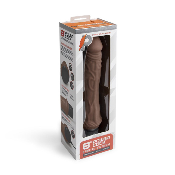 Коричневый вибратор-реалистик 8 Girthy Realistic Vibrator - 24,5 см. Коричневый вибратор-реалистик 8 Girthy Realistic Vibrator - 24,5 см.
