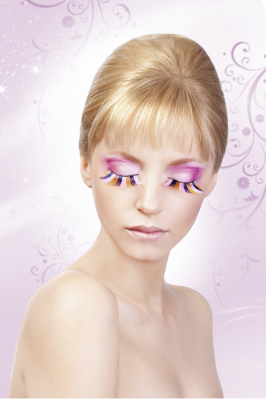 Голубо-розово-желтые пушистые ресницы Голубо-розово-желтые пушистые ресницы