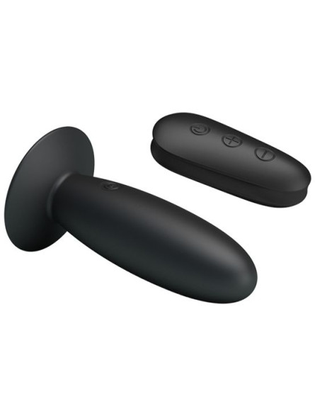 Черная анальная вибропробка Mr.Play с пультом - 11 см. Черная анальная вибропробка Mr.Play с пультом - 11 см.