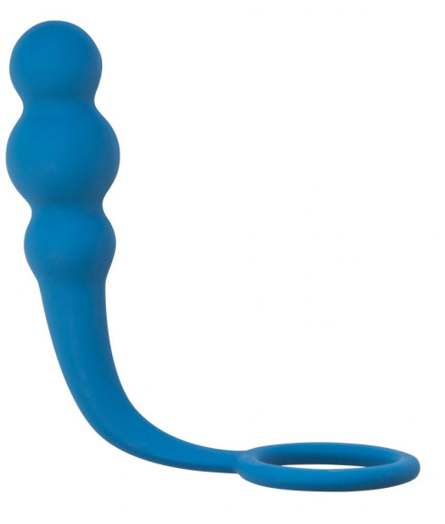 Бирюзовое эрекционное кольцо Legend с анальным стимулятором 