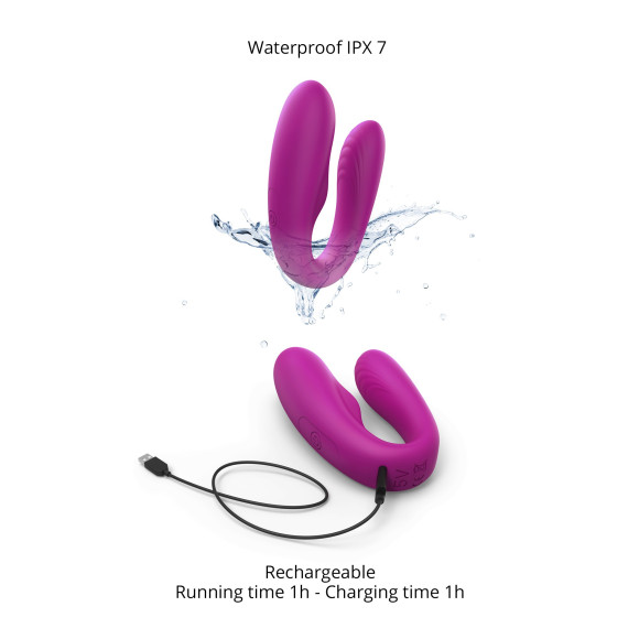 Лиловый вибратор для пар Match Up Couple Vibrator with Remote Control Лиловый вибратор для пар Match Up Couple Vibrator with Remote Control
