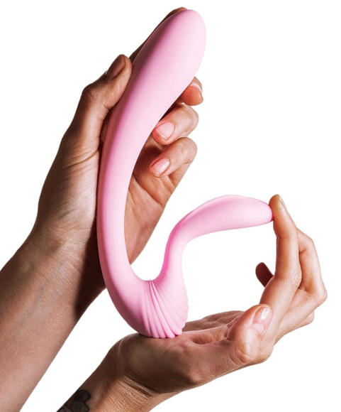 Розовый вибромассажёр G-wave с гибким клиторальным отростком - 18 см. Розовый вибромассажёр G-wave с гибким клиторальным отростком - 18 см.