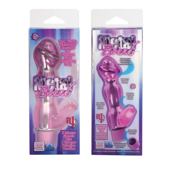 Вибромассажер с металлической дугой в головке - 13 см. Вибромассажер с металлической дугой в головке - 13 см.