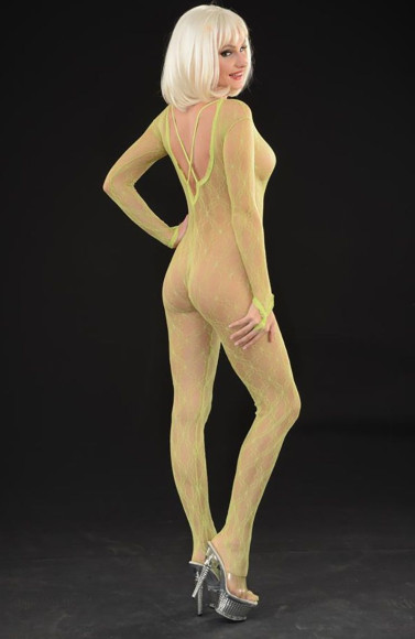 Яркий кэтсьюит из ажурной тянущейся сетки Яркий кэтсьюит из ажурной тянущейся сетки