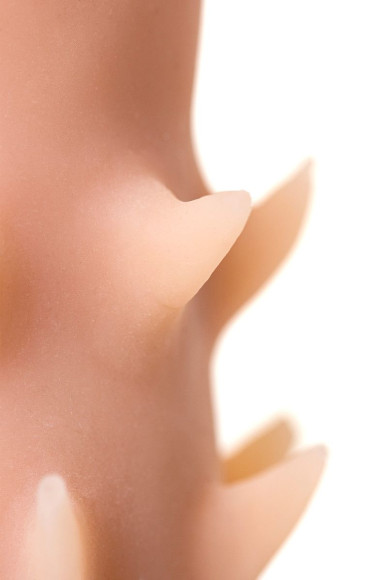 Телесный поясной страпон с вагинальной пробкой - 17 см. Телесный поясной страпон с вагинальной пробкой - 17 см.