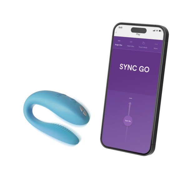 Бирюзовый вибромассажер для пар We-Vibe Sync Go Бирюзовый вибромассажер для пар We-Vibe Sync Go