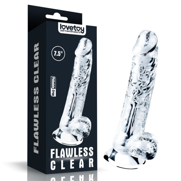 Прозрачный фаллоимитатор Flawless Clear Dildo 7.5 - 19 см. Прозрачный фаллоимитатор Flawless Clear Dildo 7.5 - 19 см.
