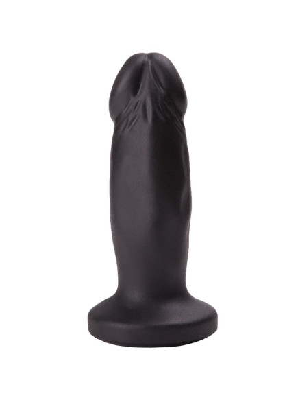 Чёрный анальный фаллос с ограничительным основанием - 12 см. Чёрный анальный фаллос с ограничительным основанием - 12 см.