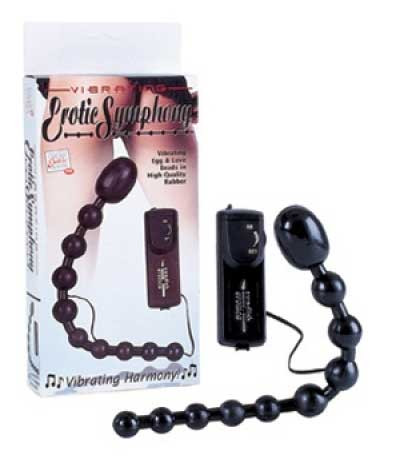 Анальная цепочка Erotic Symphony с вибрацией черная