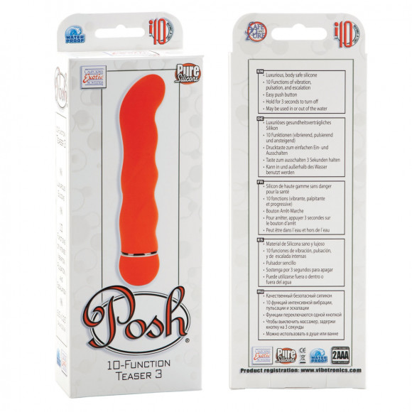 Вибратор POSH 10 FUNCTION TEASER 3 ORANGE Вибратор POSH 10 FUNCTION TEASER 3 ORANGE
