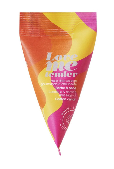 Съедобное согревающее массажное масло Love Me Tender Cotton Candy с ароматом сладкой ваты - 10 мл.