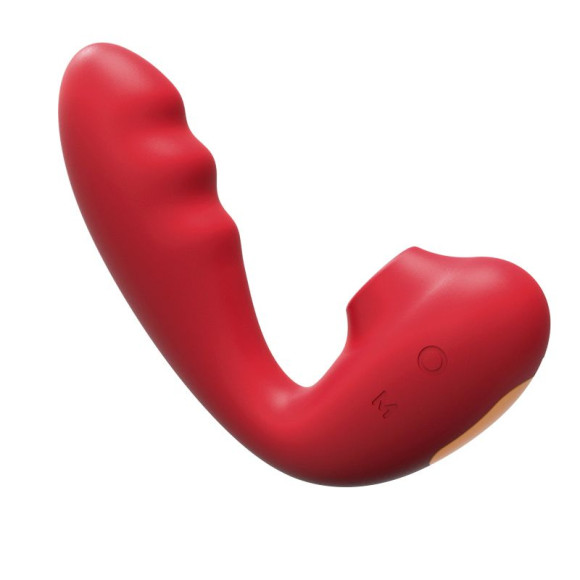 Красный вибратор с вакуумной стимуляцией и нагревом Tara Красный вибратор с вакуумной стимуляцией и нагревом Tara