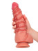 Телесный фаллоимитатор с имитацией шибари - 25 см.