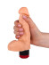 Гелевый вибромассажёр с мошонкой - 17,8 см. Гелевый вибромассажёр с мошонкой - 17,8 см.