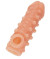 Телесная закрытая насадка с шариками Cock Sleeve 010 Size M - 15,6 см.