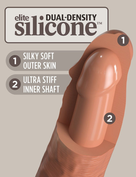 Кофейный фаллоимитатор 8 Silicone Dual Density Cock - 22,8 см. Кофейный фаллоимитатор 8 Silicone Dual Density Cock - 22,8 см.