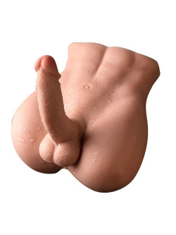 Телесный мужской торс с вибрацией и возвратно-поступательными движениями Bartlett