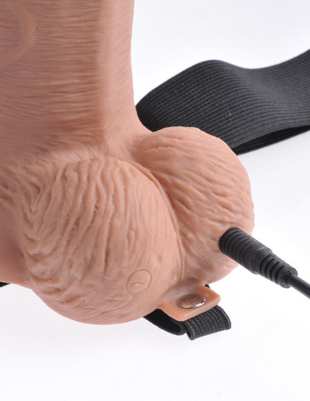 Кофейный перезаряжаемый фаллопротез 10 Hollow Strap-on with Remote - 21,6 см. Кофейный перезаряжаемый фаллопротез 10 Hollow Strap-on with Remote - 21,6 см.