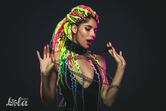 Черный ошейник Fetish с поводком Черный ошейник Fetish с поводком