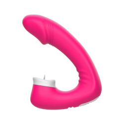 Розовый вибромассажёр с клиторальной стимуляцией Розовый вибромассажёр с клиторальной стимуляцией