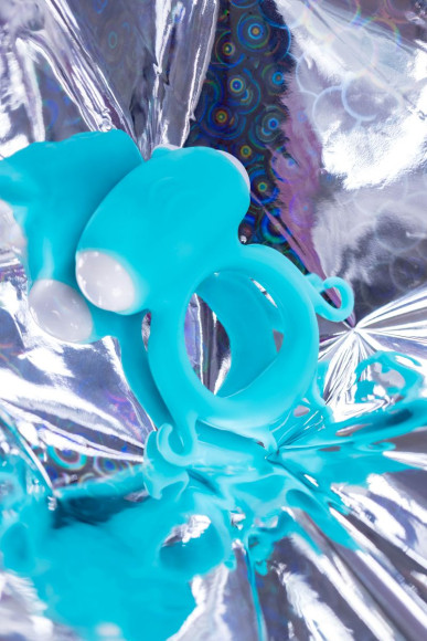 Голубое виброкольцо на пенис Sair Голубое виброкольцо на пенис Sair