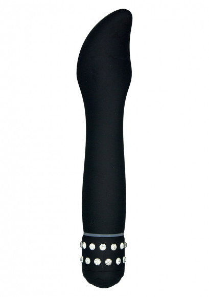 Чёрный вибратор DIAMOND DAZZLER - 19 см. Чёрный вибратор DIAMOND DAZZLER - 19 см.