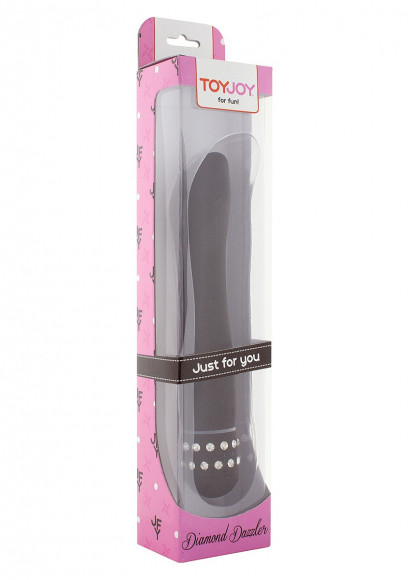 Чёрный вибратор DIAMOND DAZZLER - 19 см. Чёрный вибратор DIAMOND DAZZLER - 19 см.