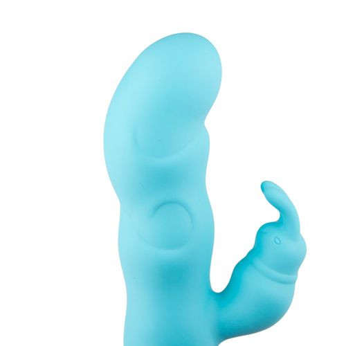 Голубой вибратор Design for Climax с клиторальным кроликом - 17,5 см. Голубой вибратор Design for Climax с клиторальным кроликом - 17,5 см.