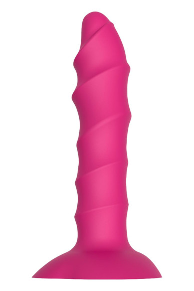 Розовый ребристый анальный фаллоимитатор TWISTED PLUG - 14 см. Розовый ребристый анальный фаллоимитатор TWISTED PLUG - 14 см.